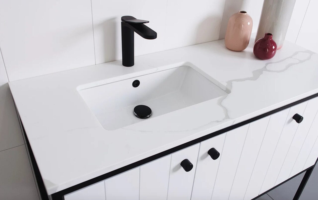 Ivy Floor Mount Vanity 1500 Left Offset Bowl Cherry Pie
