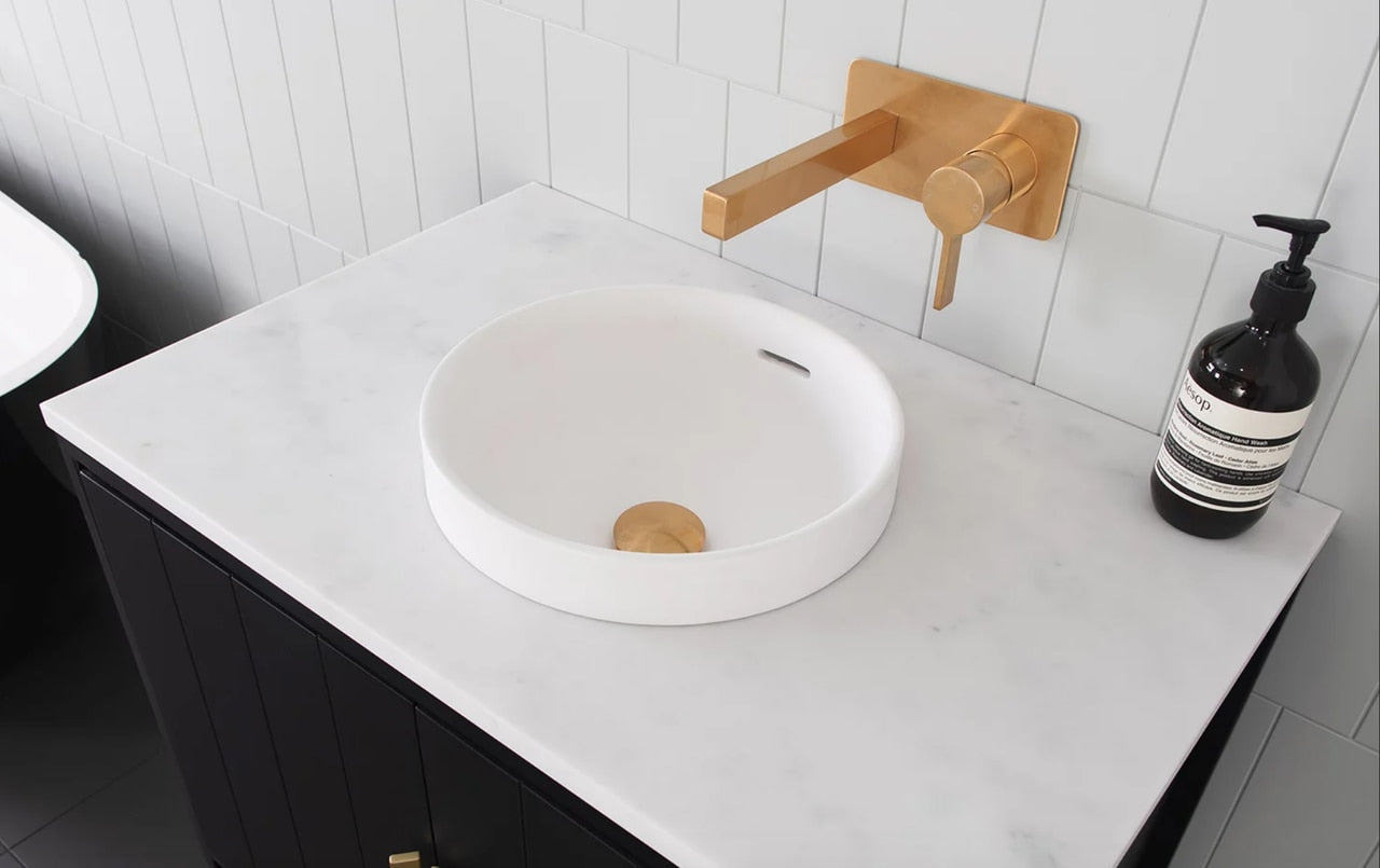 Ivy Floor Mount Vanity 1500 Left Offset Bowl Cherry Pie