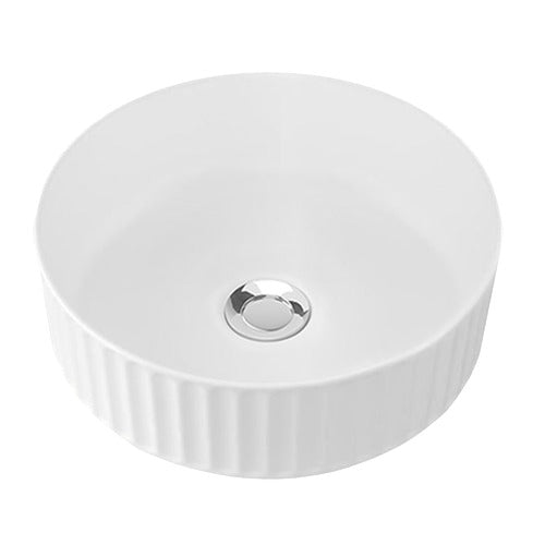 Timberline Allure Flute Above Counter Basin 360mm, Matte White