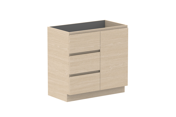 ADP Glacier Pro Hamper Floor Mount Trio Vanity