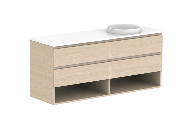 ADP Glacier Pro Full Depth Shelf Twin Wall Hung Vanity