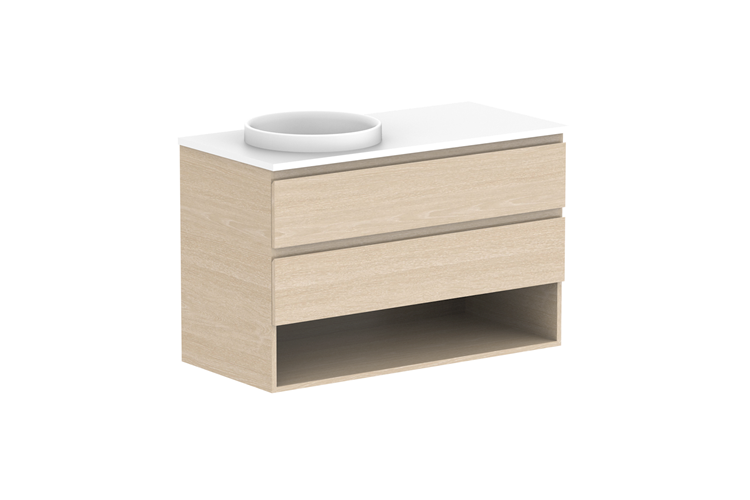ADP Glacier Pro Full Depth Shelf Twin Wall Hung Vanity