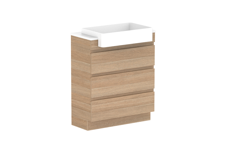 ADP Glacier Pro Semi Recessed All Drawer Trio Vanity