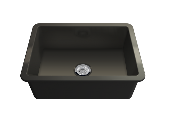 Turner Hastings Cuisine 68x48 Inset / Undermount Fireclay Sink, Matte Black