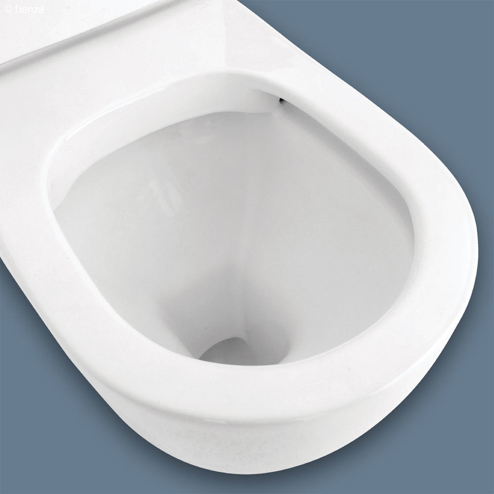 Fienza Koko Tornado Flush Back-to-Wall Toilet Suite, S Trap 90-160, Gloss White, Standard Seat