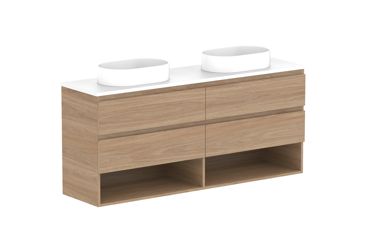 ADP Glacier Lite Ensuite Shelf Twin Vanity
