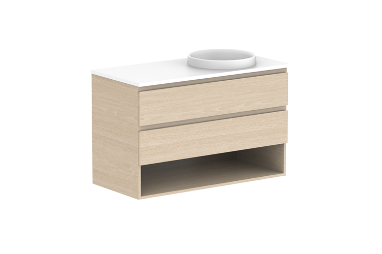 ADP Glacier Pro Full Depth Shelf Twin Wall Hung Vanity