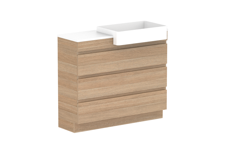 ADP Glacier Pro Semi Recessed All Drawer Trio Vanity