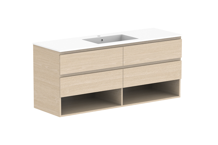 ADP Glacier Pro Full Depth Shelf Twin Wall Hung Vanity