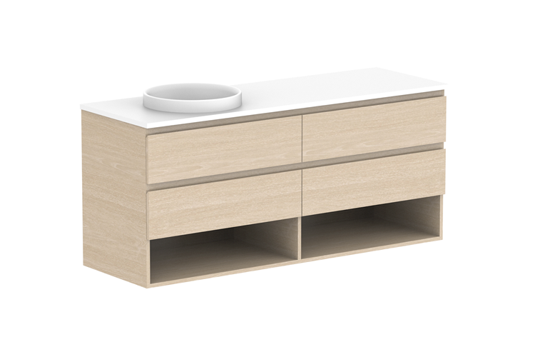 ADP Glacier Pro Full Depth Shelf Twin Wall Hung Vanity