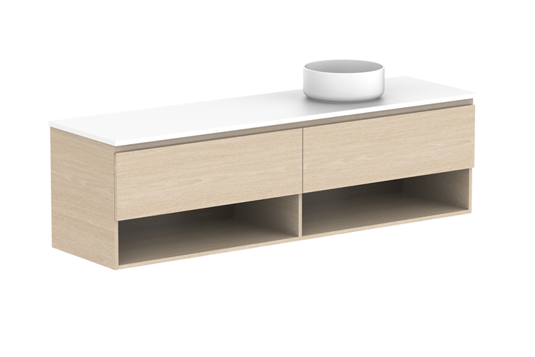 ADP Glacier Pro Full Depth Shelf Slim Wall Hung Vanity