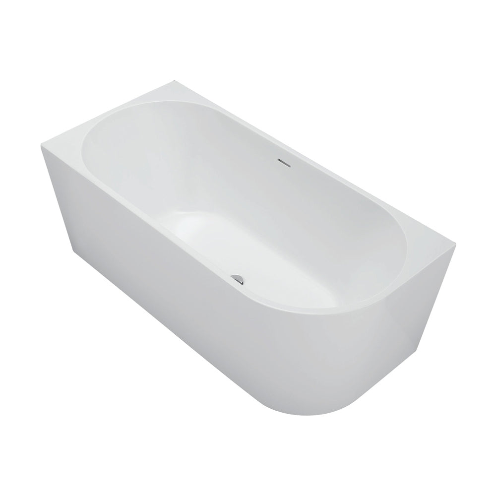 ISABELLA 1500mm Corner Bath Gloss White with Overflow Right Hand 1500x750x600mm