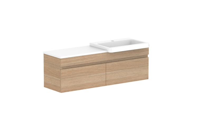 ADP Glacier Lite Semi Recessed All Drawer Slim Vanity