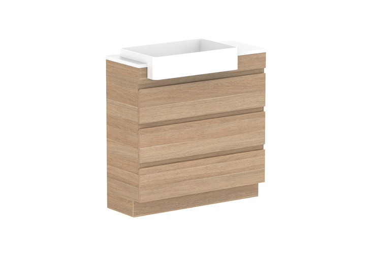 ADP Glacier Pro Semi Recessed All Drawer Trio Vanity