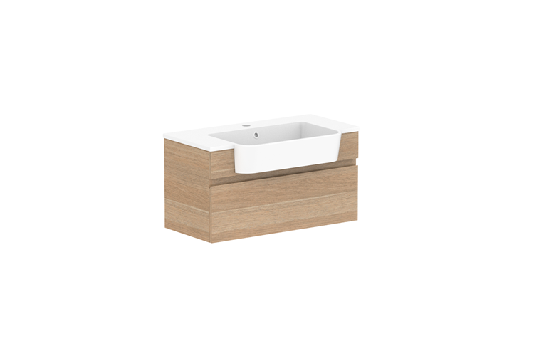 ADP Glacier Lite Semi Recessed All Drawer Slim Vanity