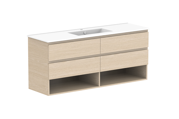 ADP Glacier Pro Full Depth Shelf Twin Wall Hung Vanity