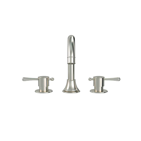 Meir Harrington Three Hole Basin Set with Lever Handle Brushed Nickel