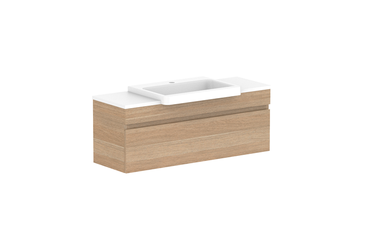 ADP Glacier Lite Semi Recessed All Drawer Slim Vanity