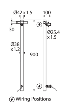 Fienza Isabella Vertical Heated Towel Rail 1 Bar with Optional Hook, Brushed Nickel