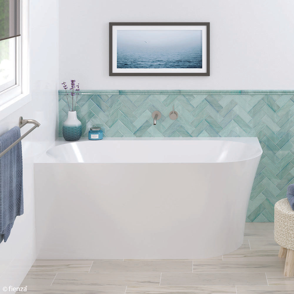 Fienza Chloe 1400mm Acrylic Corner Bath Right Hand Gloss White