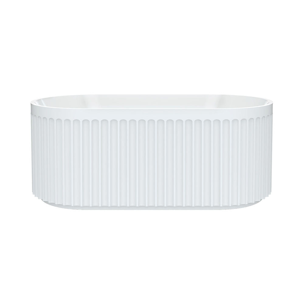 Fienza Eleanor Fluted Freestanding Acrylic Bath 1500mm Gloss White
