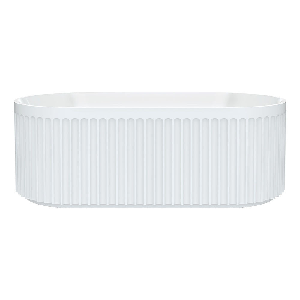 Fienza Eleanor Fluted Freestanding Acrylic Bath 1700mm Gloss White