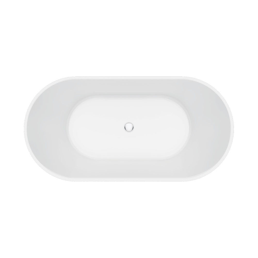 Fienza Eleanor Fluted Freestanding Acrylic Bath 1700mm Gloss White