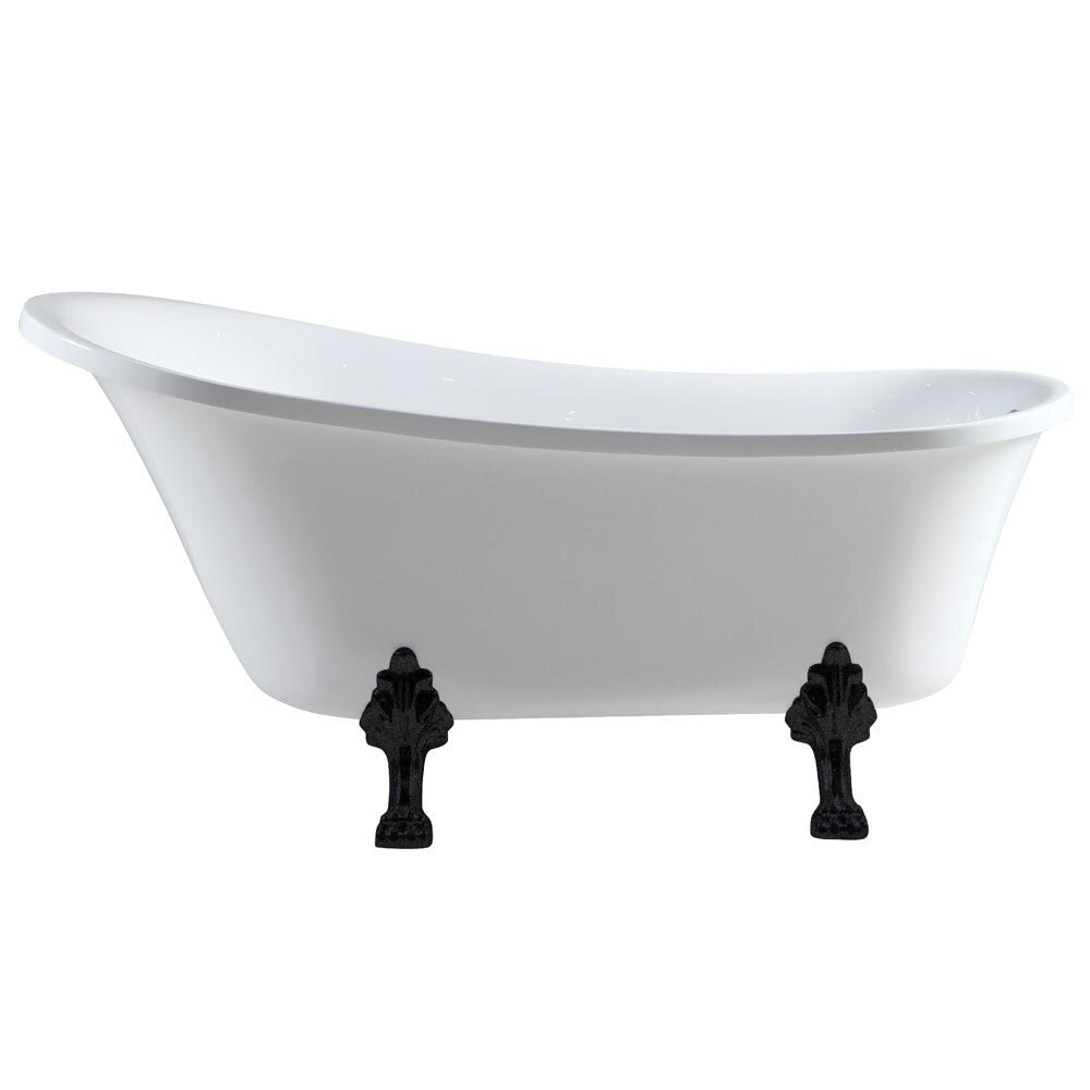 Fienza Clawfoot 1700mm Freestanding Acrylic Bath Matte Black Feet