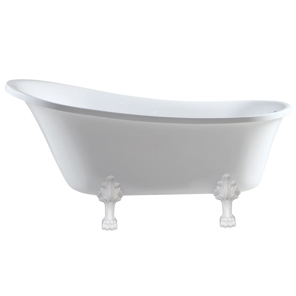 Fienza Clawfoot 1700mm Freestanding Acrylic Bath Semi-Gloss White Feet