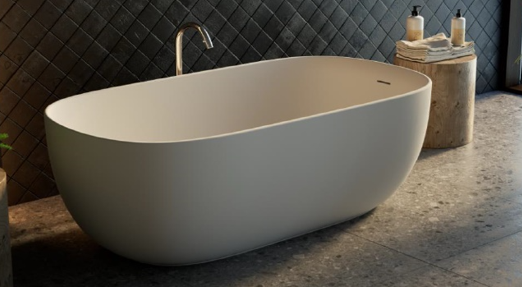 Sofia Matte White 1600mm Freestanding Stone Bath