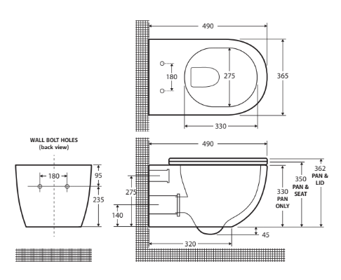 KOKO Wall Hung with GEBERIT Cistern Matte Black (No Button)