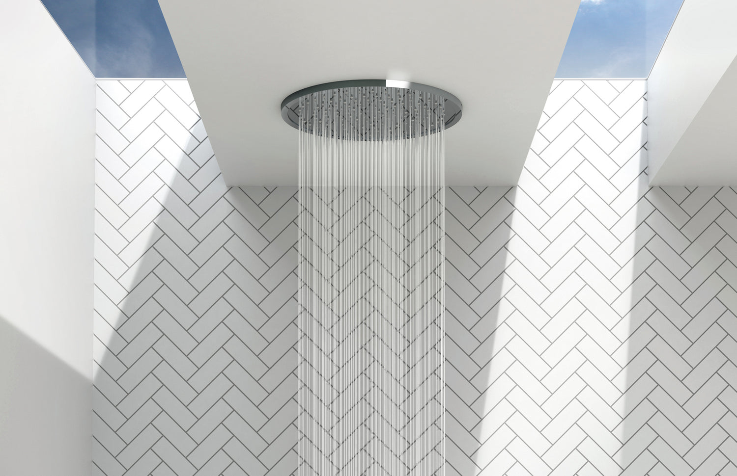 Phoenix Vivid Slimline Flush Mount Ceiling Shower 300mm Round, Chrome