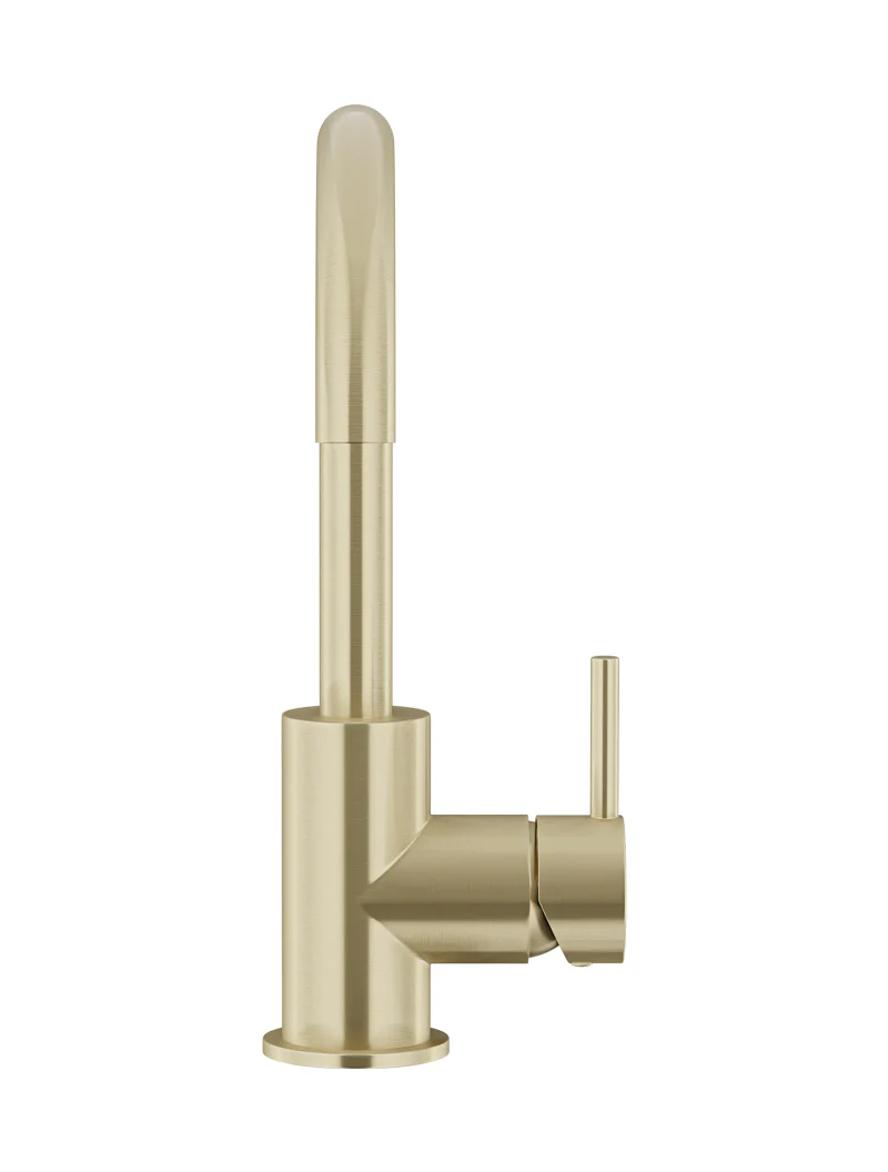 Meir Round Gooseneck Basin Mixer, Tiger Bronze