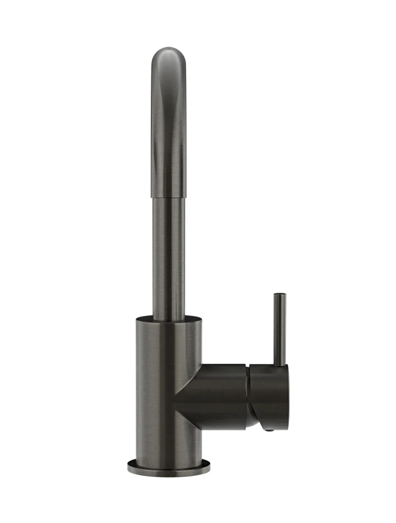Meir Round Gooseneck Basin Mixer, Shadow