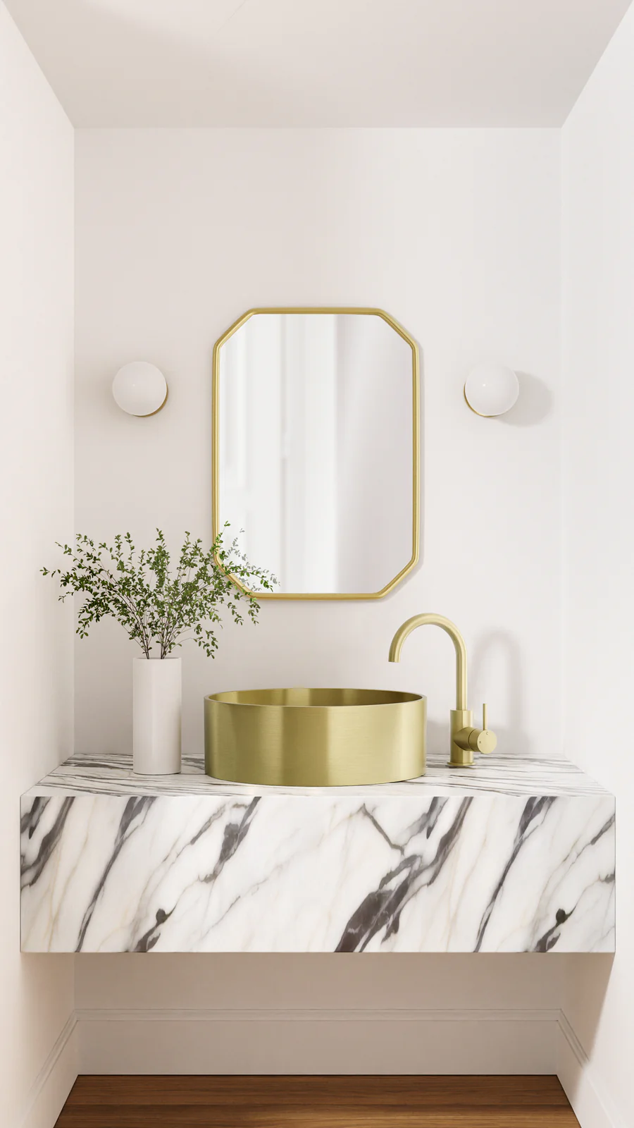 Meir Round Gooseneck Basin Mixer, Tiger Bronze