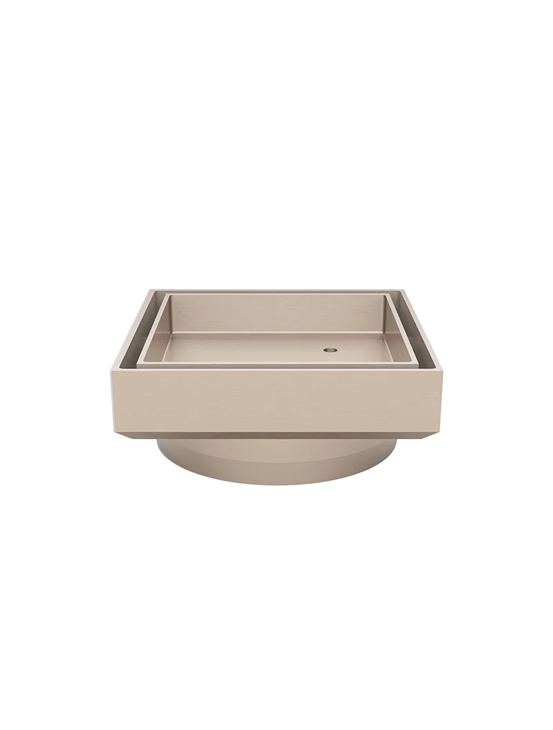 Meir Square Floor Shower Waste With Tile Insert, Champagne