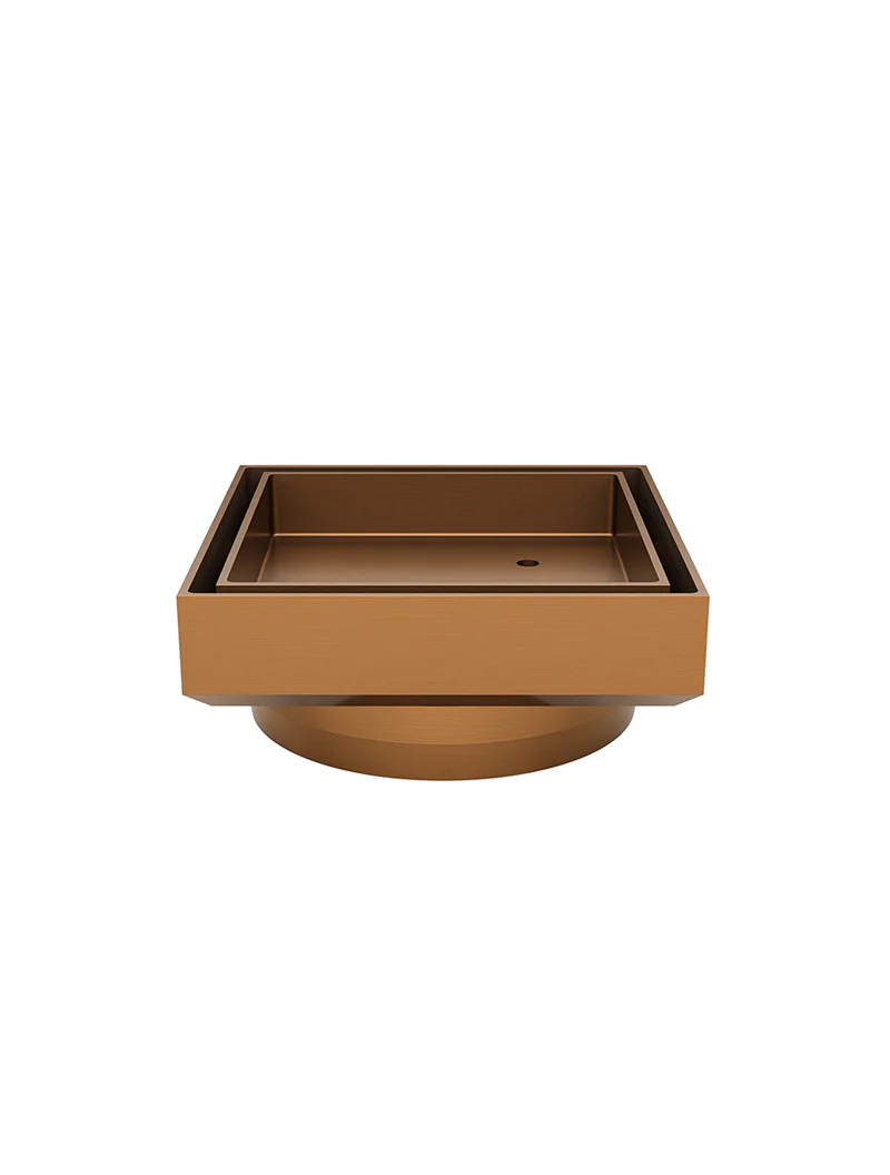 Meir Square Floor Shower Waste With Tile Insert, Lustre Bronze