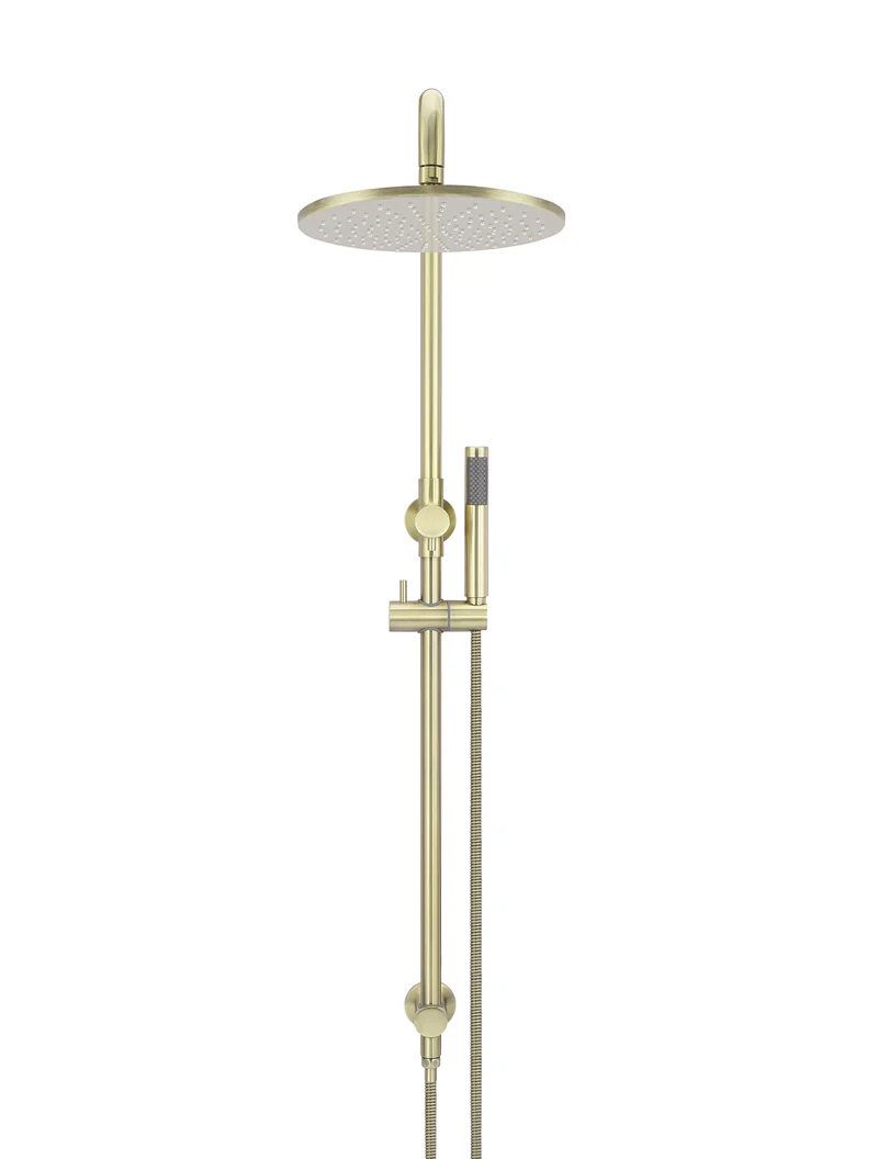 Meir Round Combination Shower Rail, 300mm Rose, Single Function Hand Shower, Tiger Bronze