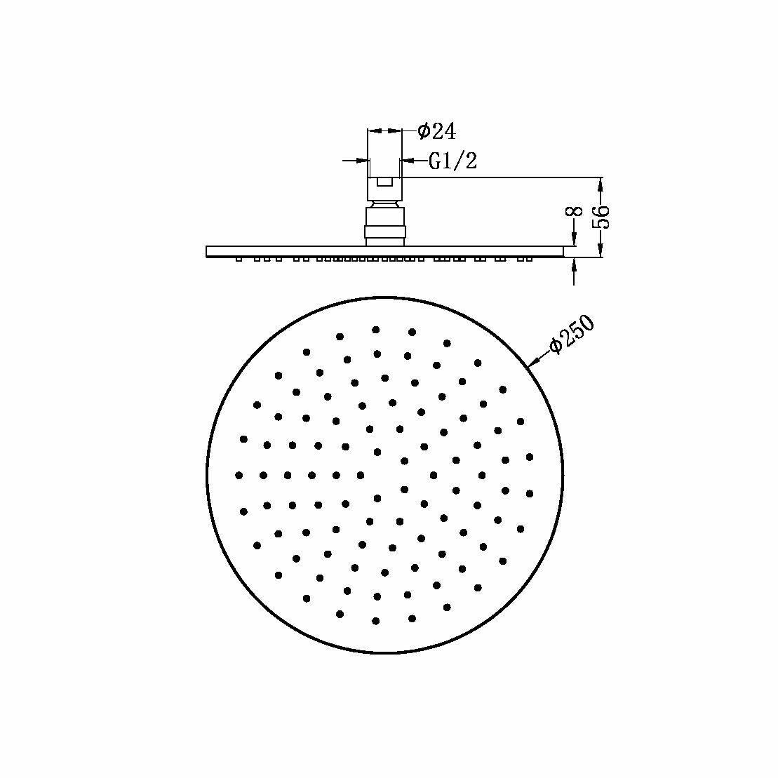 250mm ROUND SHOWER HEAD