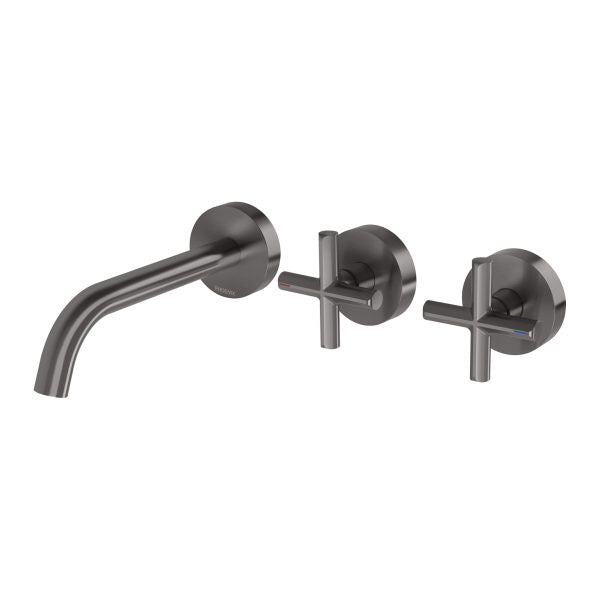 Phoenix Vivid Slimline Plus Wall Basin / Bath Hostess Set 180mm Outlet, Brushed Carbon