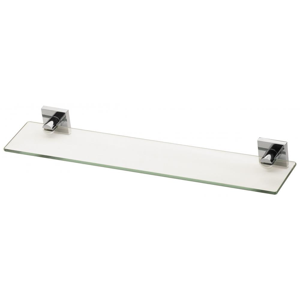 Phoenix Radii Glass Shelf Square Plate, Chrome