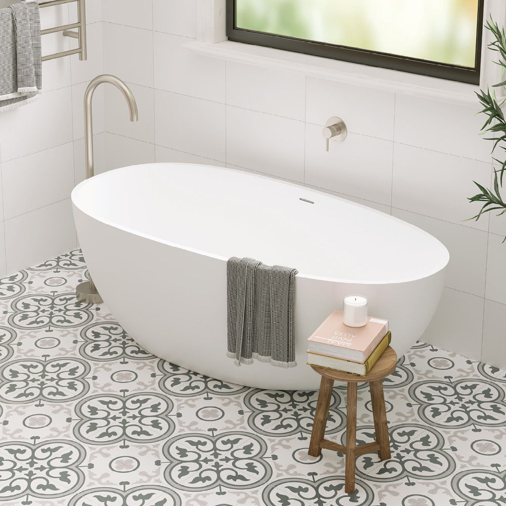 Fienza Bahama 1500mm Stone Bath Matte White