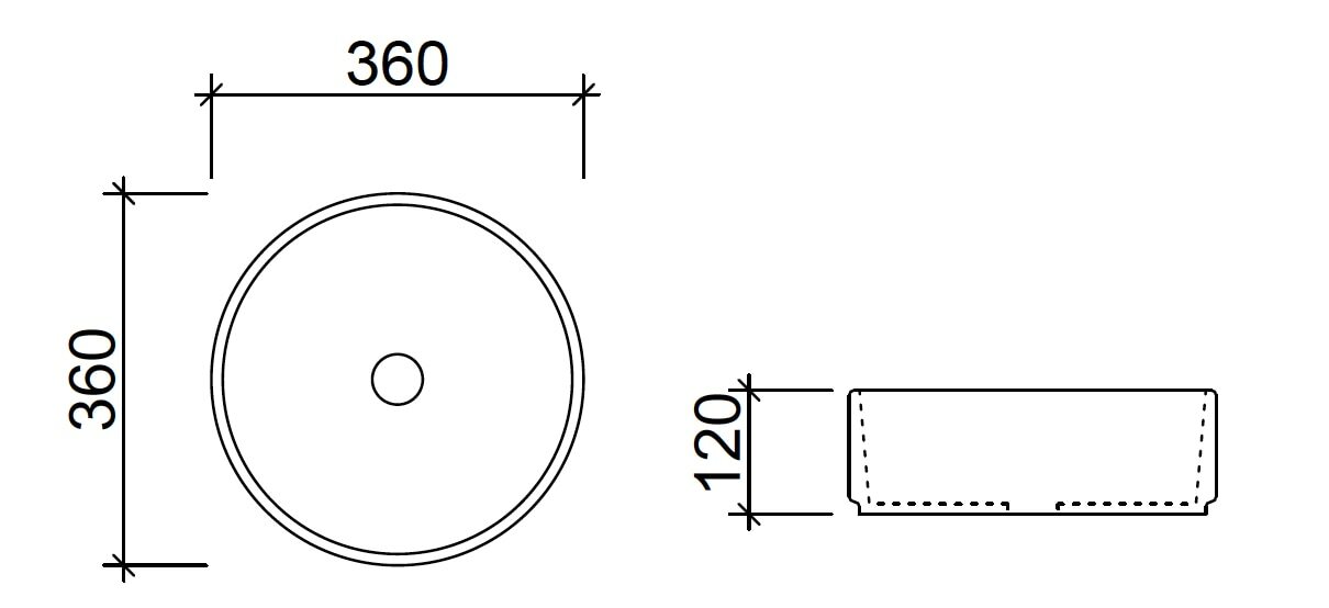 Timberline Allure Above Counter Basin 360mm, Matte Pink