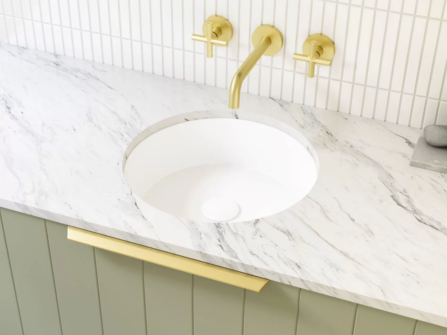 Timberline Allure Undermount Basin 360mm, Gloss White