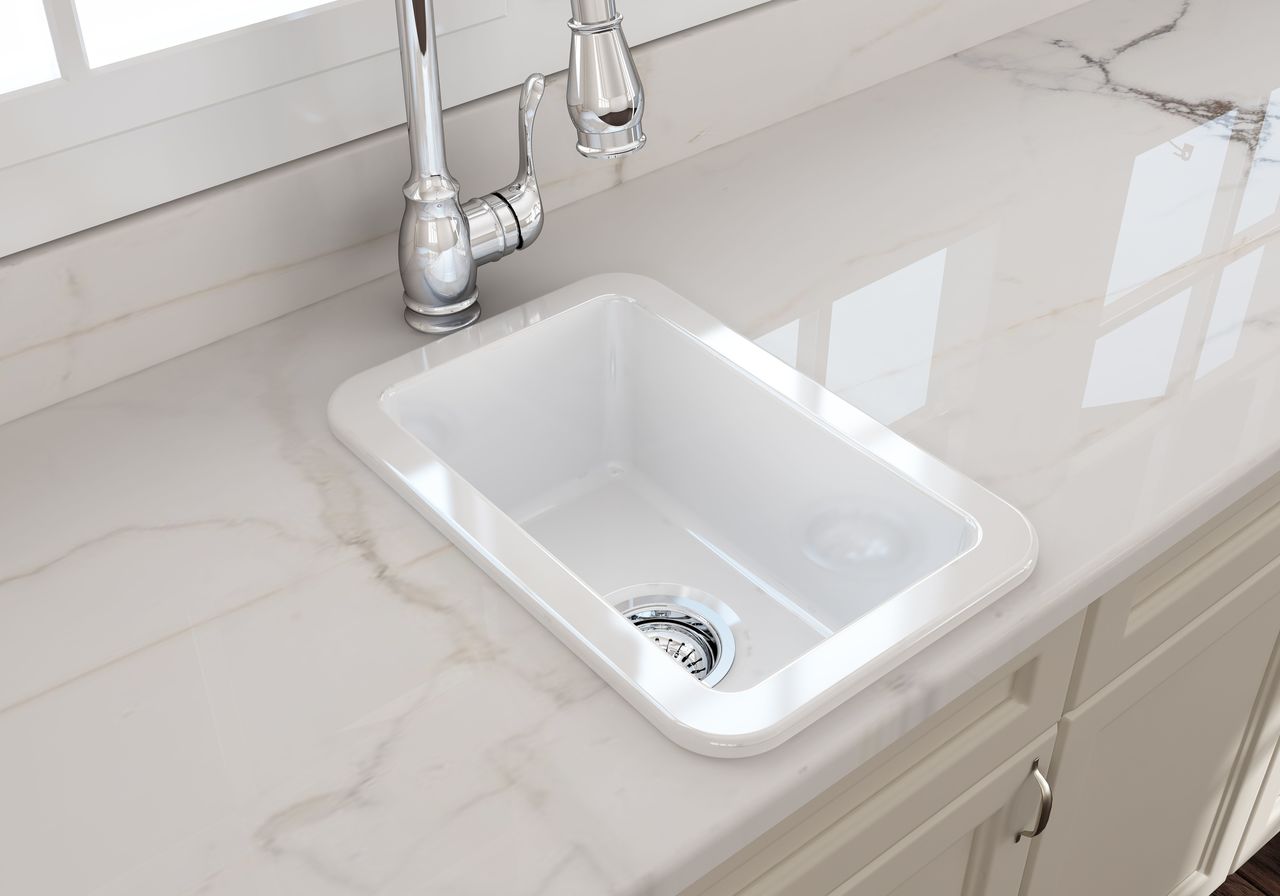 Turner Hastings Cuisine 30x46 Inset / Undermount Fireclay Sink, Gloss White