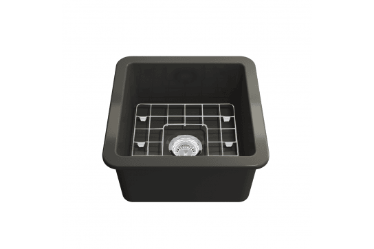 Turner Hastings Cuisine 46x46 Inset / Undermount Fireclay Sink, Matte Black