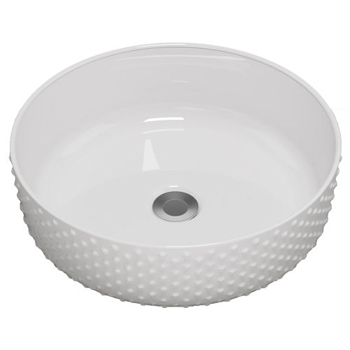 Timberline Allure Dimple Above Counter Basin 360mm, Gloss White