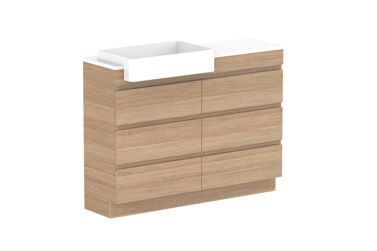 ADP Glacier Pro Semi Recessed All Drawer Trio Vanity