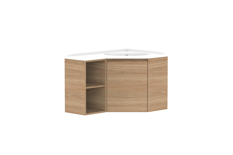 ADP Glacier Lite Corner Shelf Twin Vanity