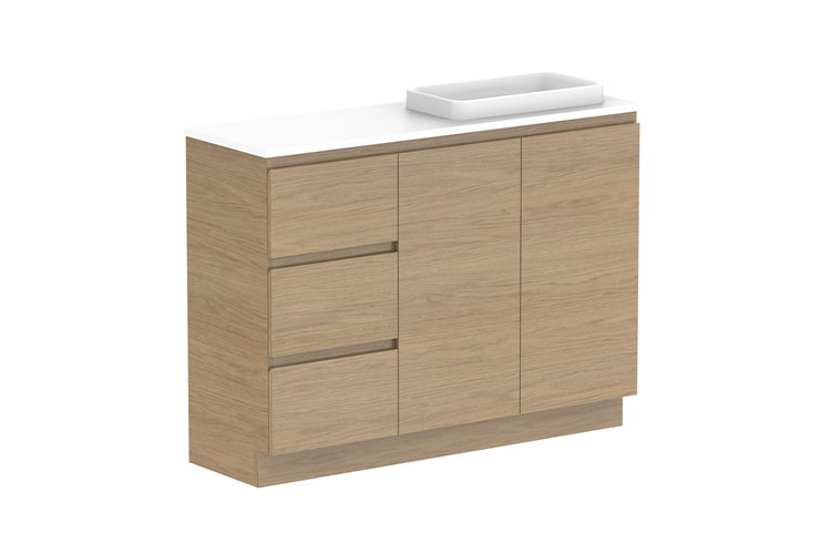 ADP Glacier Lite Ensuite Door & Drawer Trio Vanity